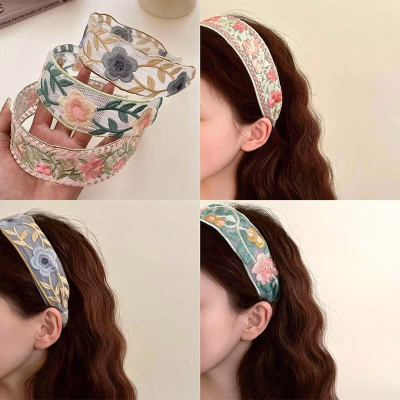 Ikat rambut bordir bunga